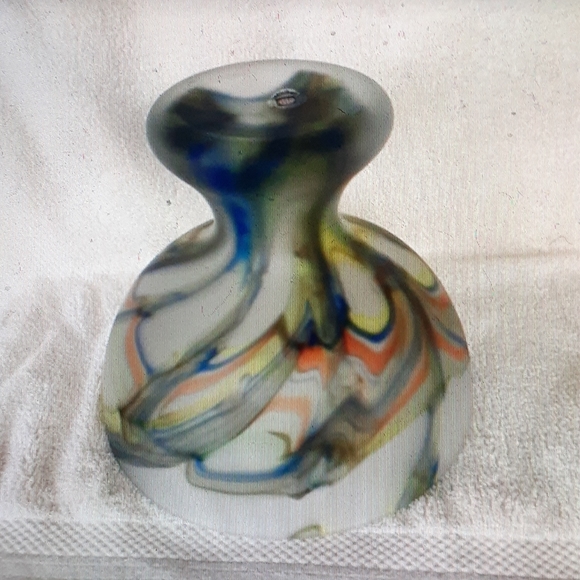 Tarnewiec handblown art glass compote. - Picture 3 of 7